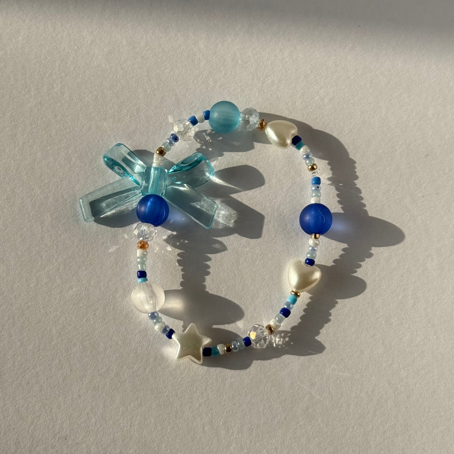 Blue Jelly bow bracelet
