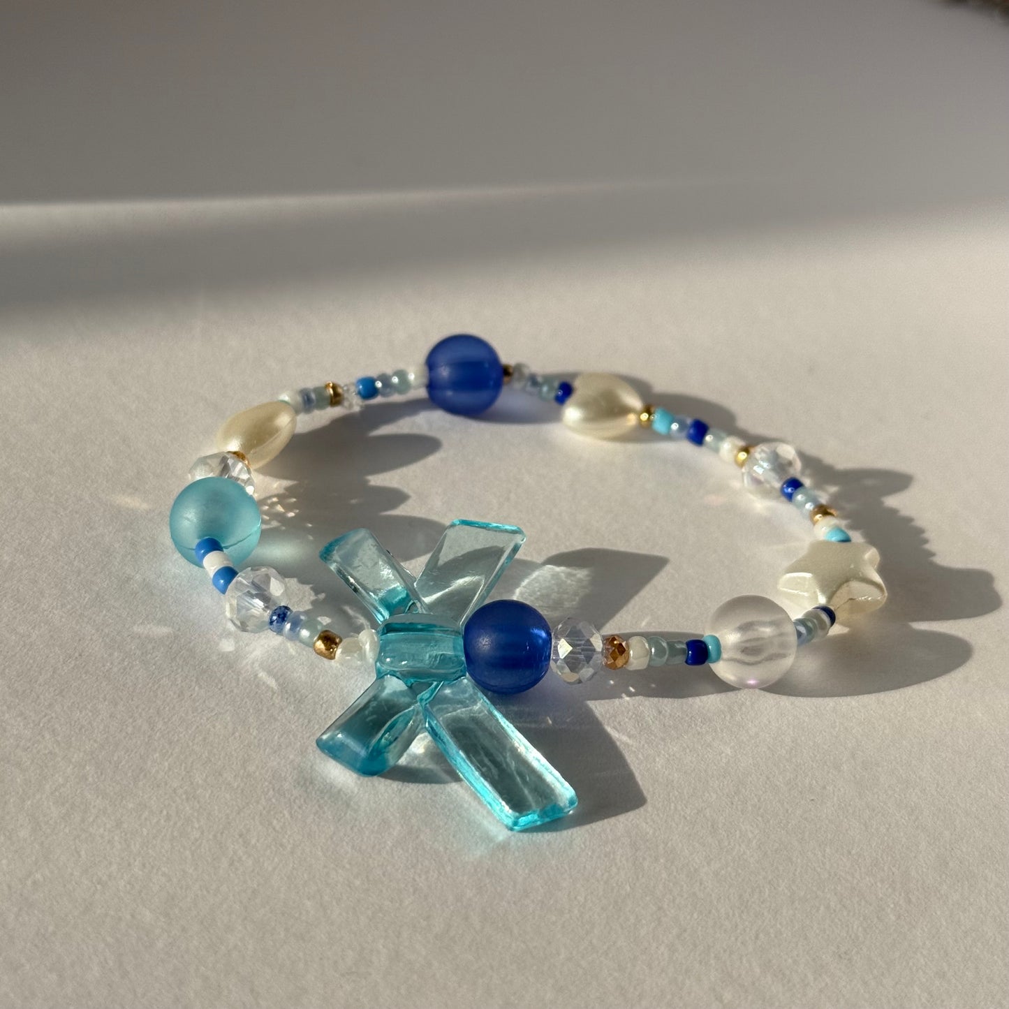 Blue Jelly bow bracelet