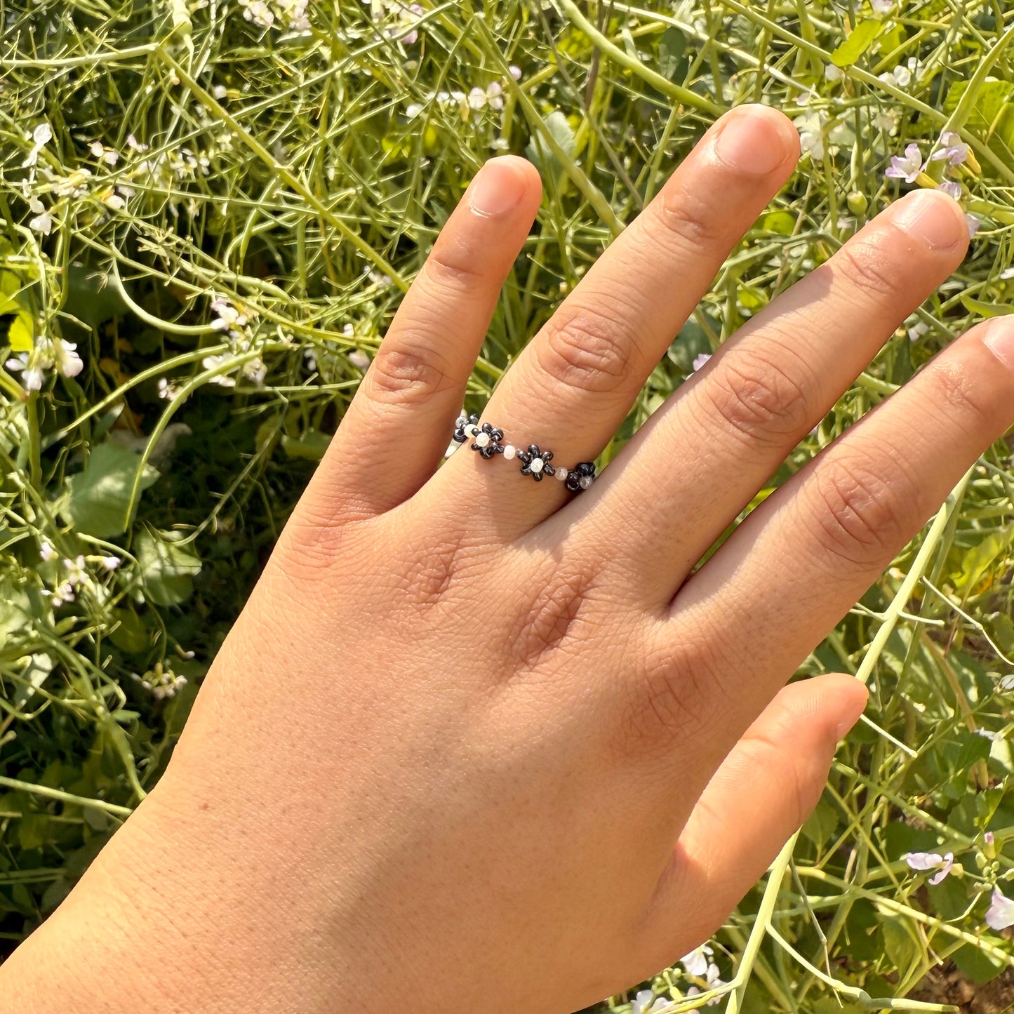 Blue floral Ring