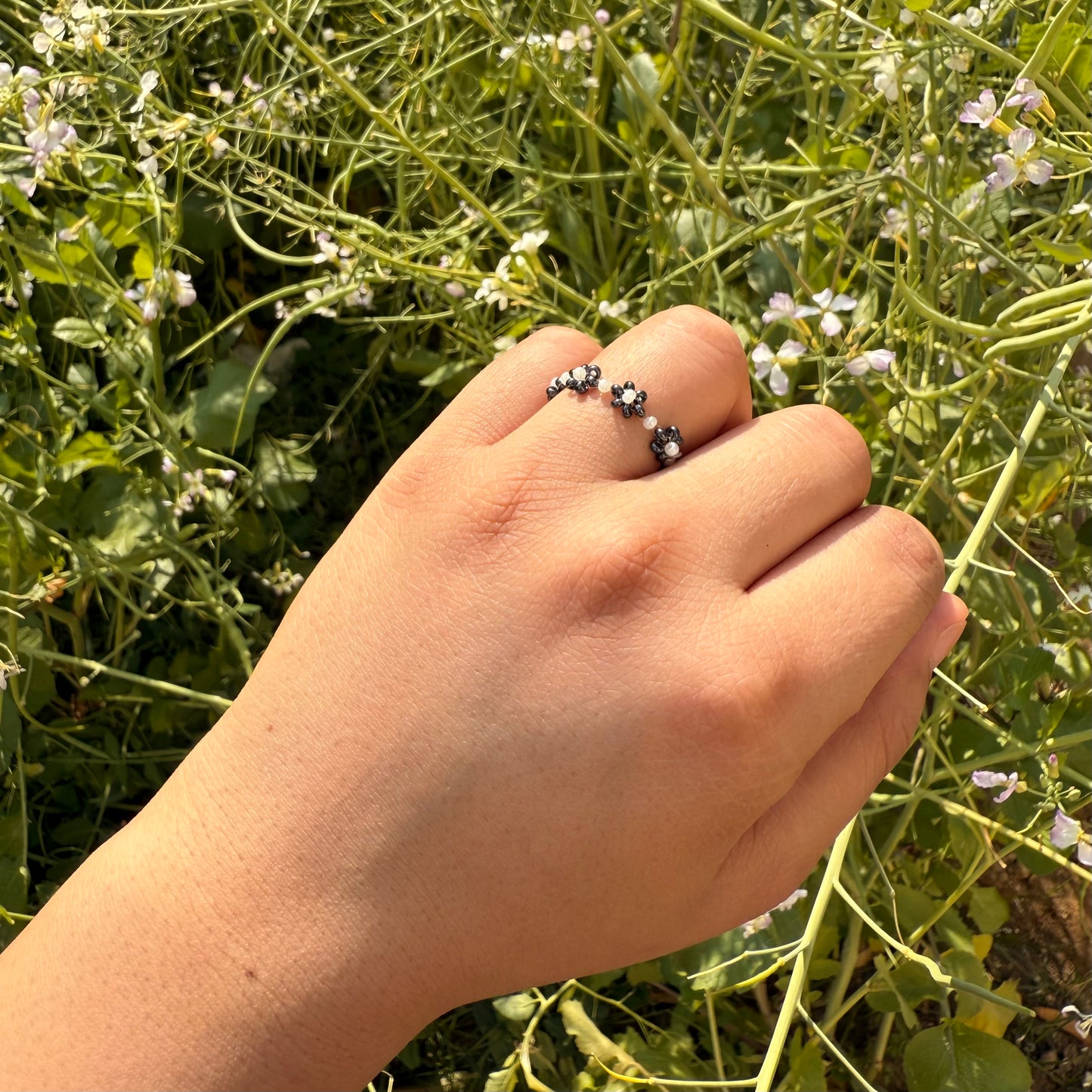 Blue floral Ring