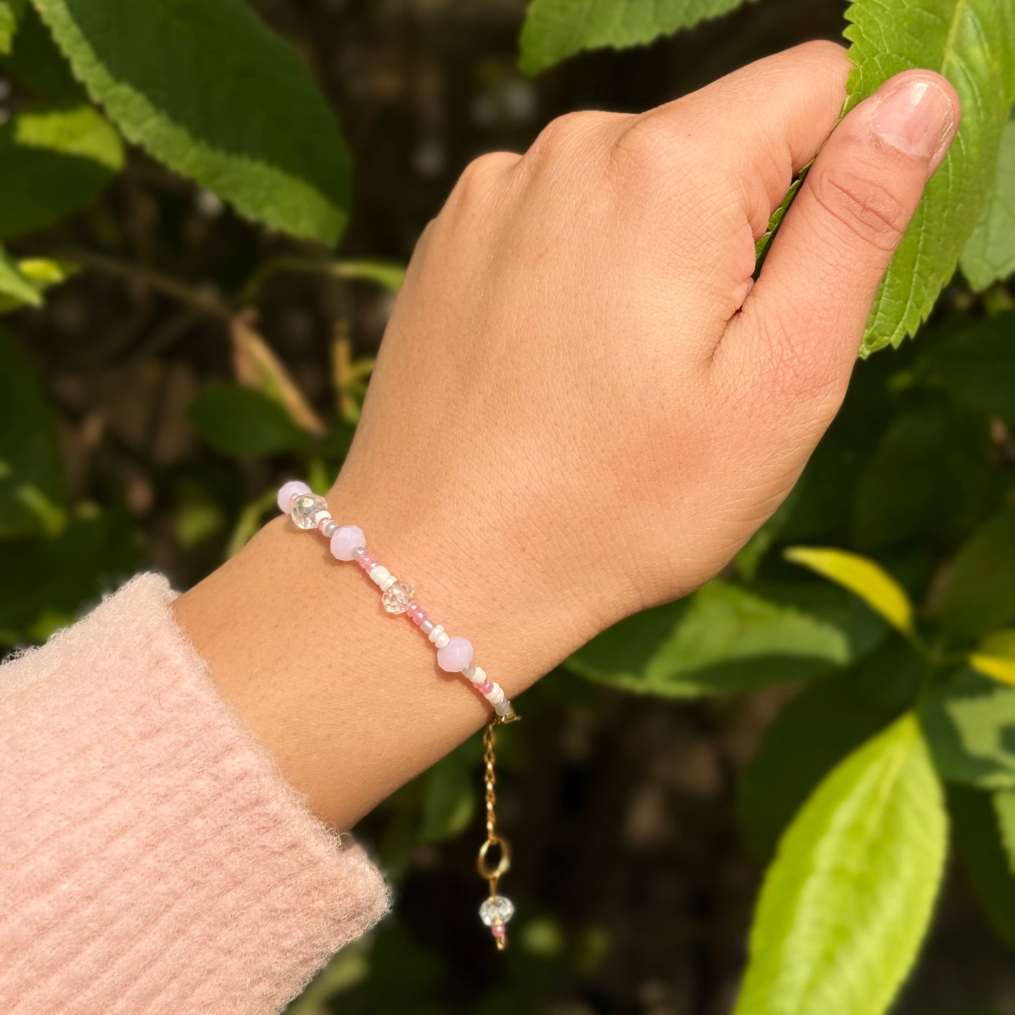 Candy crystal pink simplicity bracelet