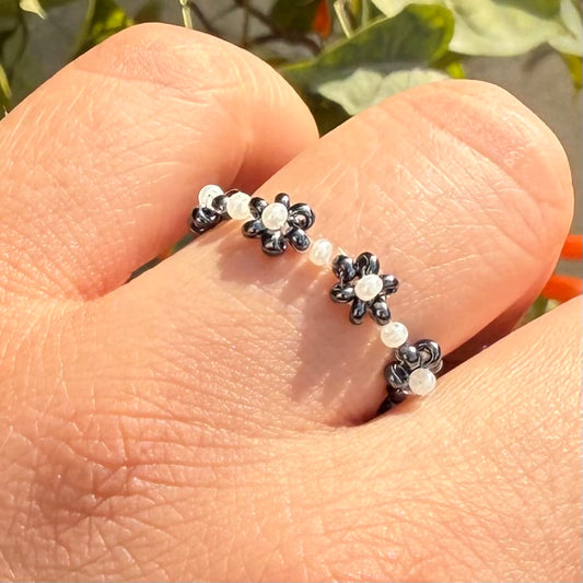 Blue floral Ring