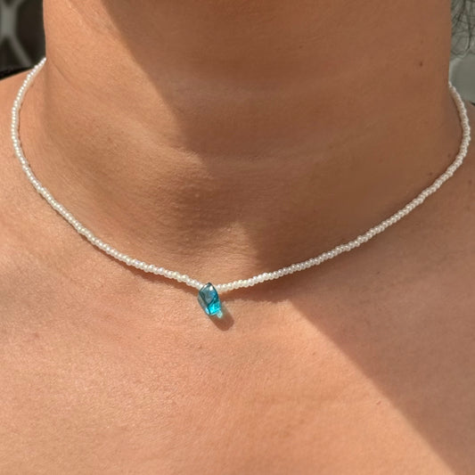 Blue Crystal Combo( Neck Choker+ Ring) 🫧